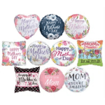 Assorted Mother’s Day decorative pillows and balloons with floral prints