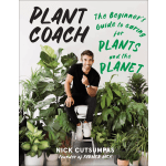 Man seated among many potted houseplants with book title text behind him