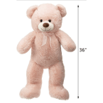 Large Pink Plush Teddy Bear - 36 Inches