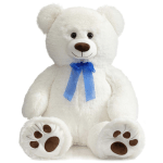 Large White Plush Teddy Bear – 36 Inches