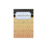 Decorative congratulations card with gold and black pattern