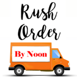 Text reading "Rush Order" above an orange delivery truck graphic
