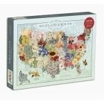 Box of a 1000-piece floral map puzzle