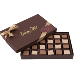 Box of assorted chocolates with a ribbon bow