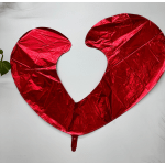 Red heart-shaped foil balloon on a white background