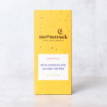 Yellow box of Moonstruck milk chocolate salted toffee