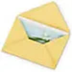 Yellow folded paper with a small reflective triangular opening