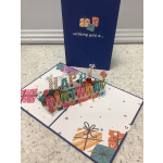 Pop-up birthday card with colorful "Happy Birthday" lettering