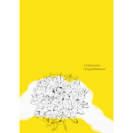 White chrysanthemum illustration on a bright yellow background