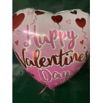 Heart-shaped pink balloon with "Happy Valentine Day" text and heart graphics