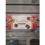 Box of Russell Stover pecan delights with heart graphics