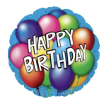Birthday balloon with colorful balloons and "Happy Birthday" text