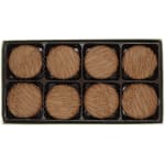 Box of eight chocolate-covered sandwich cookies