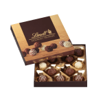 Box of Lindt gourmet truffles with assorted chocolates