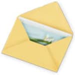 Yellow envelope with a card partially visible inside
