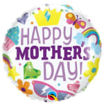Round balloon with "Happy Mother's Day!" text and colorful icons