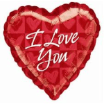 Heart-shaped red balloon with "I Love You" text