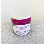 Jar of dried culinary lavender buds with a white lid