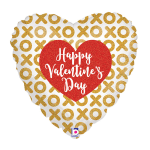 Heart-shaped foil balloon with "Happy Valentine's Day" text