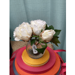 Permanent Peonies Vased- White
