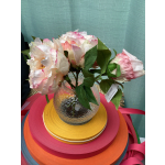 Permanent Peonies Vased- Multicolor Pink