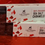 Two boxes of dark chocolate sea salt caramels