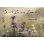 Sympathy greeting card assortment box with purple flowers on the cover