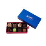 Box of assorted chocolates with a blue lid