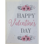 Valentine's Day card with pink floral accents and text
