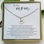 Mom Necklace - White Stone