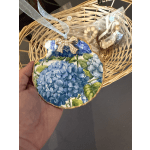 Blue Hydrangea Decoupaged Shell