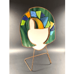 #A076 - Emerald Green Mosaic Face Mirror