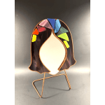 #A026 - Burgundy Mosaic Face Mirror #2