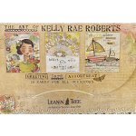 Box of Kelly Rae Roberts greeting cards with three sample card designs