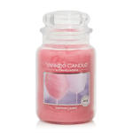 Pink Yankee Candle jar candle labeled Cotton Candy