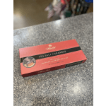 Box of sea salt caramels on a countertop