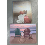 Two greeting cards with beach scenes and anniversary text