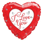 Heart-shaped red balloon with "I Love You" text