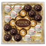 Box of assorted Ferrero chocolates in gold packaging