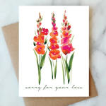 Gladiolas Sympathy Greeting Card