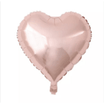 Pink heart-shaped foil balloon on a white background