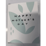 Mother's Day greeting card with pale green leaf shapes