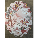 Floral Mother's Day card with the word Mom in the center