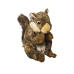 Plush squirrel toy with brown fur and cream accents