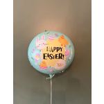 Easter-themed balloon with bunny and chick illustrations