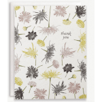 Thank you card with scattered flower illustrations