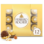 Box of Ferrero Rocher chocolates with gold wrappers