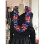 Double Red and Blue Orchid Graduation Leis