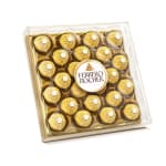 Box of Ferrero Rocher chocolates in gold wrappers