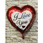 Heart-shaped red balloon with "I Love You" text